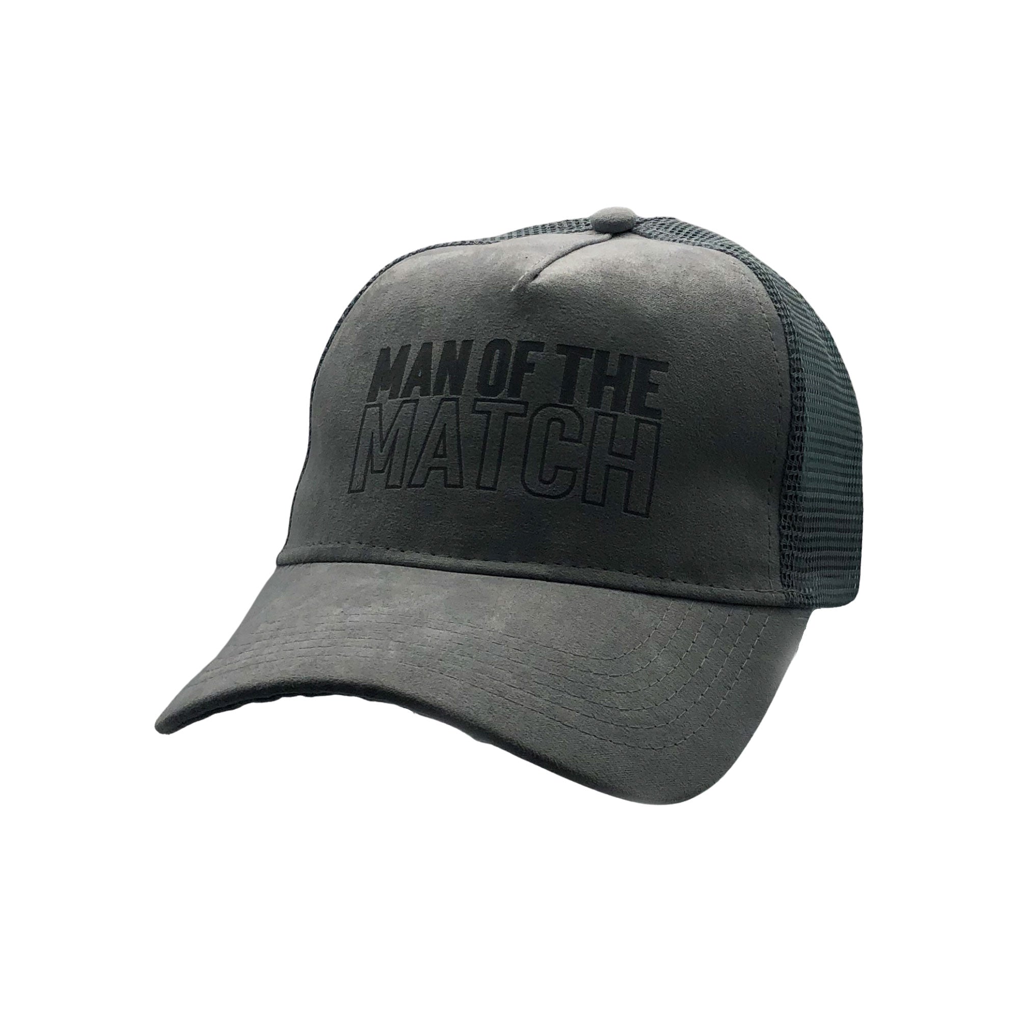 MAN OF THE MATCH® Official Cap - Laser Branded Grey Suede