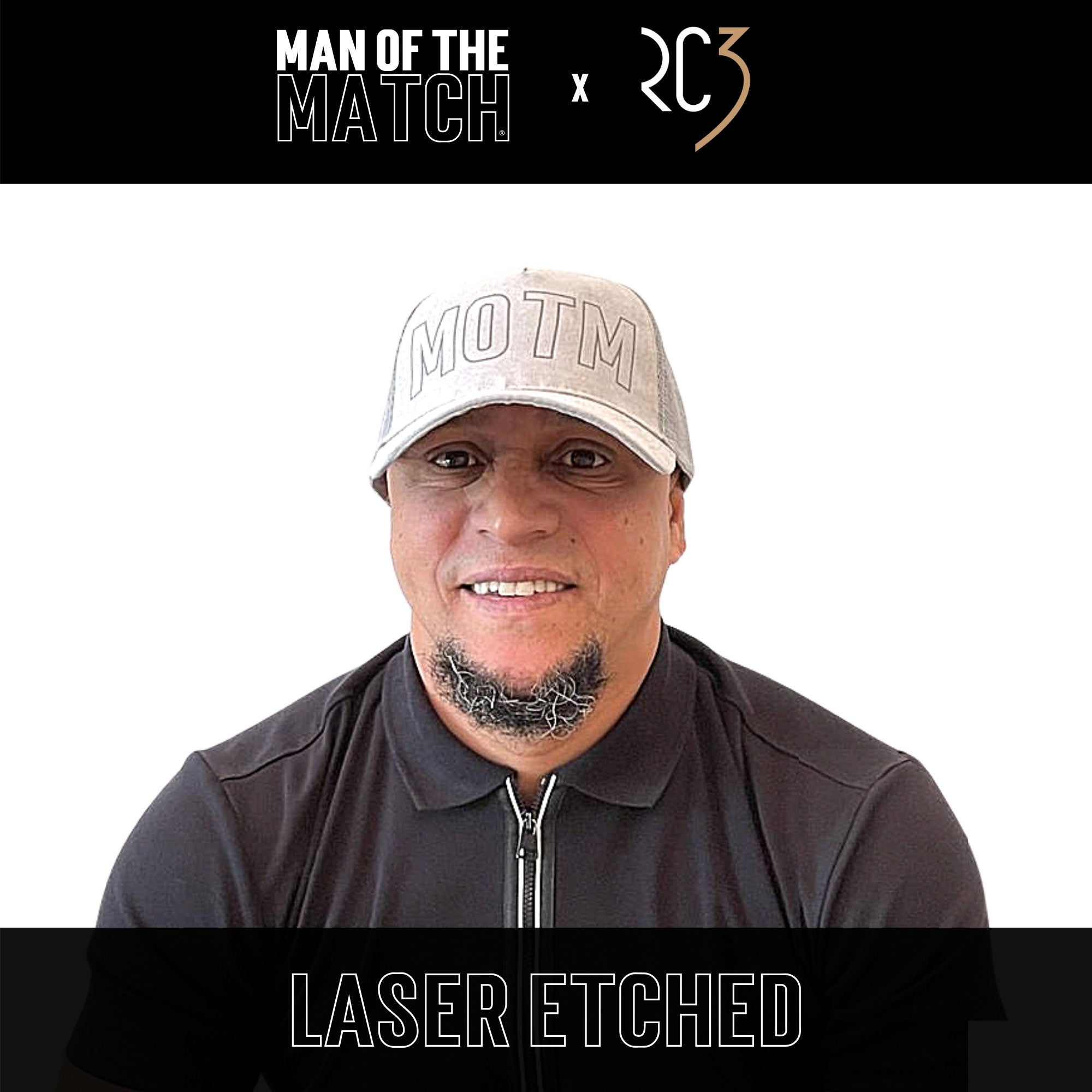 MAN OF THE MATCH® Roberto Carlos Official Cap - MOTM Laser Branded - Grey Suede