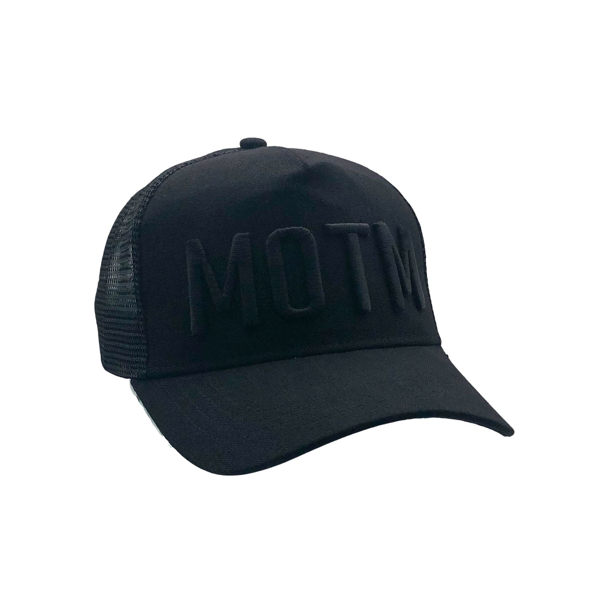 MAN OF THE MATCH® Official Cap - MOTM 3D Embroidered Black on Black - Premium Linen