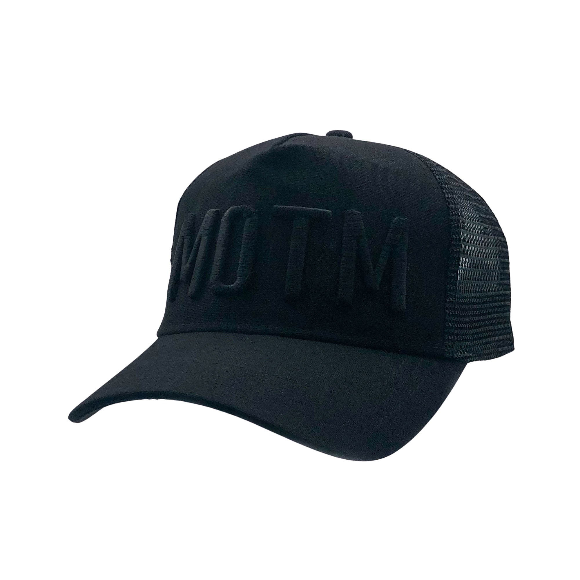 MAN OF THE MATCH® Official Cap - MOTM 3D Embroidered Black on Black - Premium Linen