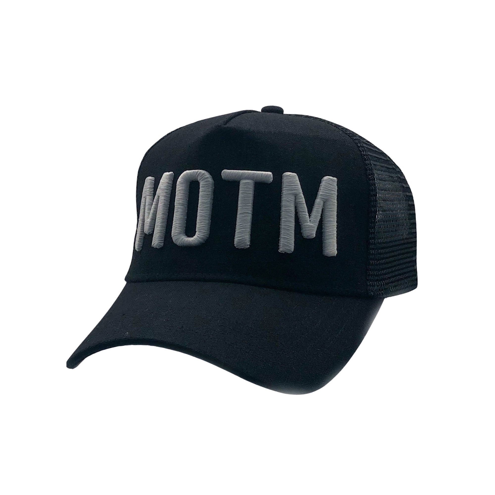 MAN OF THE MATCH® Official Cap - MOTM 3D Embroidered White on Black - Premium Linen