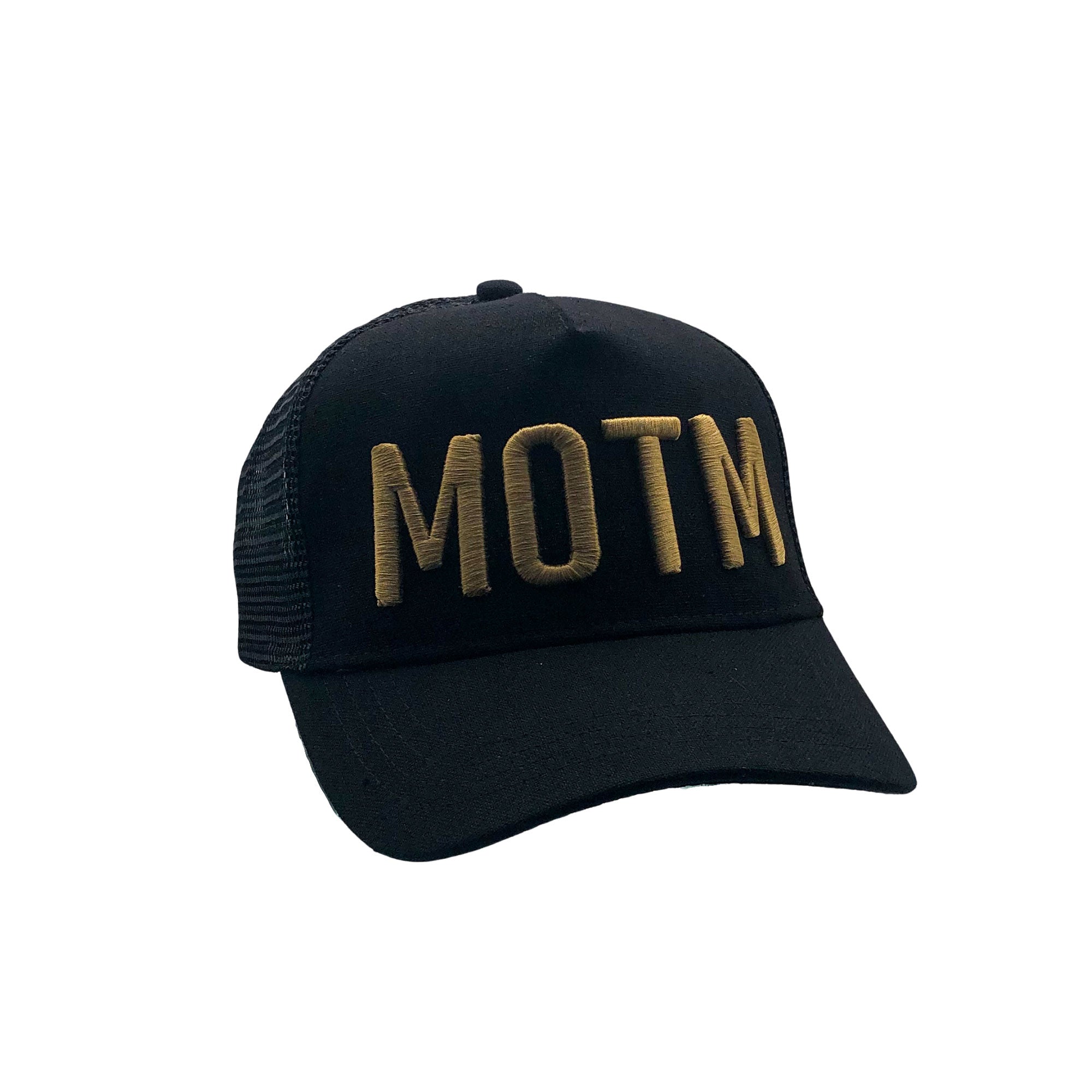 MAN OF THE MATCH® Official Cap - MOTM ICON 3D Embroidered Gold on Black - Premium Linen